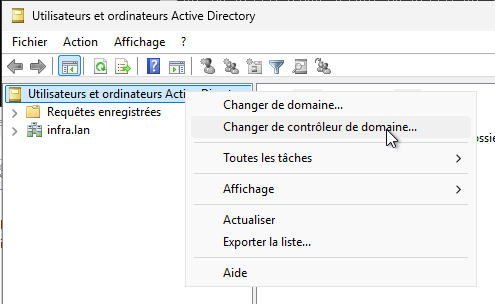 Modification du contrôleur de domaine