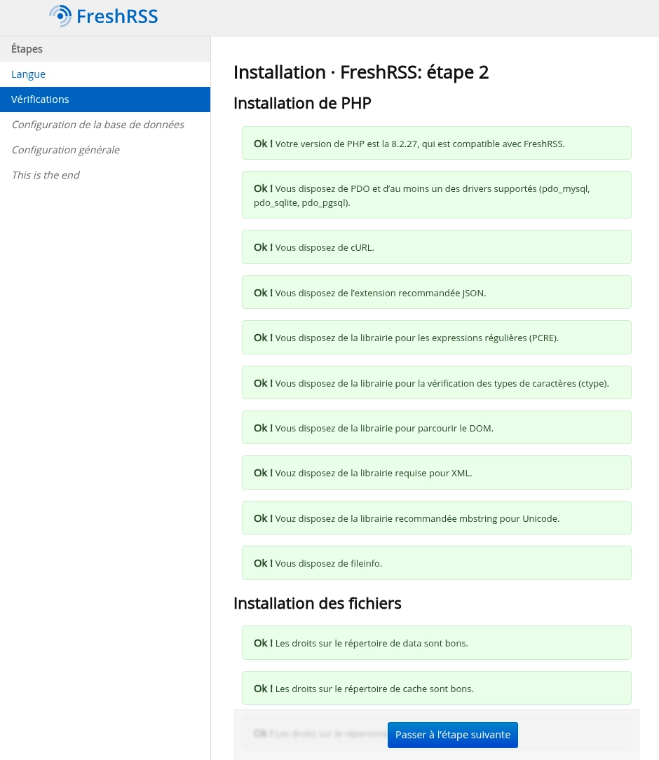 Étape 2: Vérification dépendances et composants