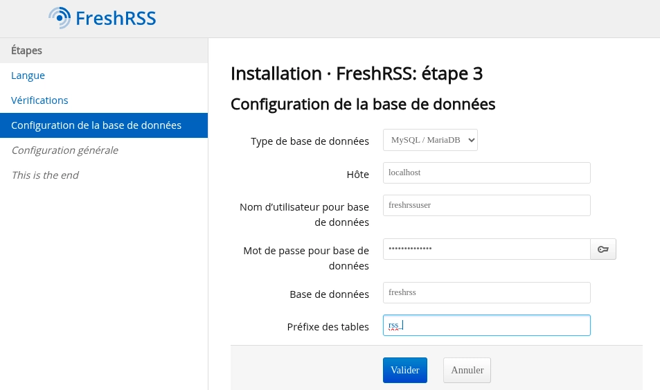 Étape 3: Configuration de la base de données