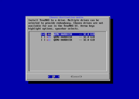 Choix du disque d’installation