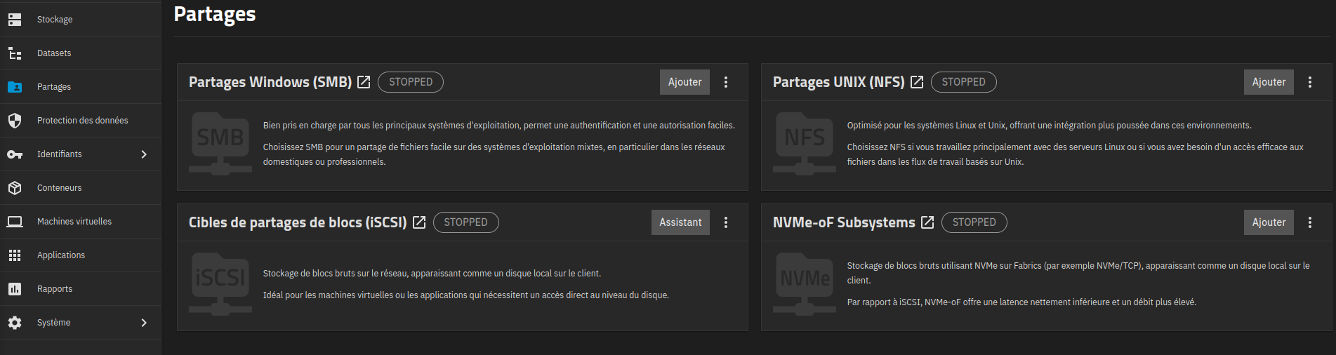 Création d’un partage NFS